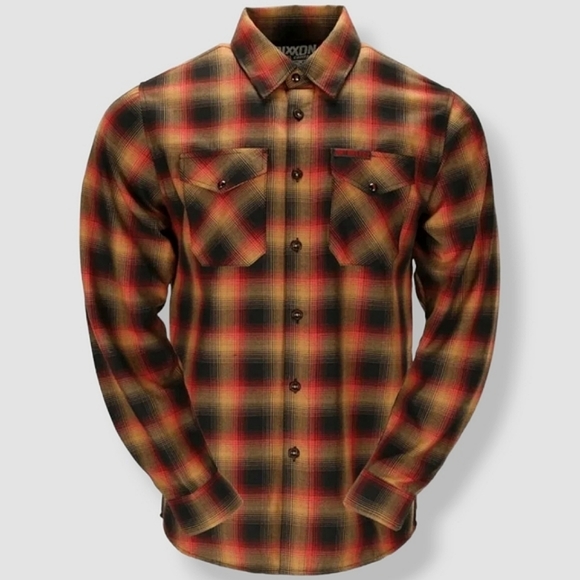 DIXXON Other - DIXXON DBK Dirt Bike Kidz Button Up Flannel Orange, Yellow